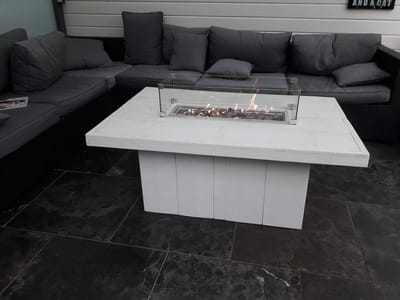 Vuurtafel Tree White wash 80x120x50