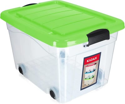 Kunststof Opbergcontainer met Wieltjes - 40 Liter - Ideale Organizer voor Speelgoed, Kleding en Meer