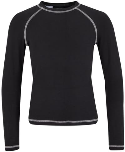 Urban Classics - Contrast Jersey Kinder Longsleeve shirt - Kids 110/116 - Zwart
