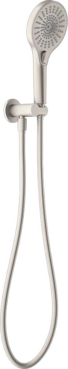 Owen & Finch Handdouche Messing Geborsteld Nikkel – 3 Standen – Diamantkarteling