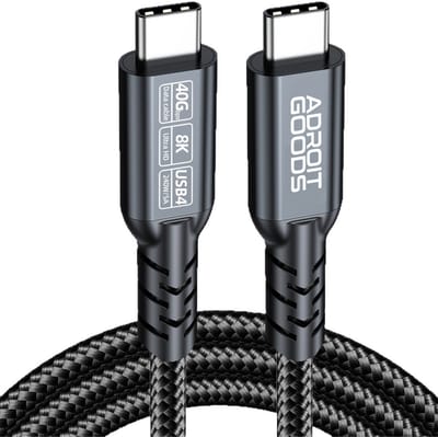 AdroitGoods USB-C Thunderbolt 4 Kabel - 40Gbps datakabel, PD3.1 240W 48V/5A oplaadkabel - 8K HDR - 0.5m