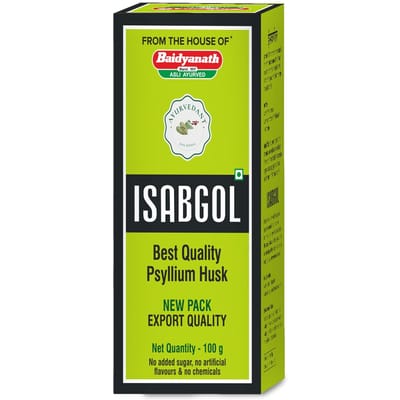 Baidyanath Ayurvedant Isabgol Psylliumvezels Poeder 100 Gr Pak van 1 Vezelrijk Supplement voor een Soepele Spijsvertering