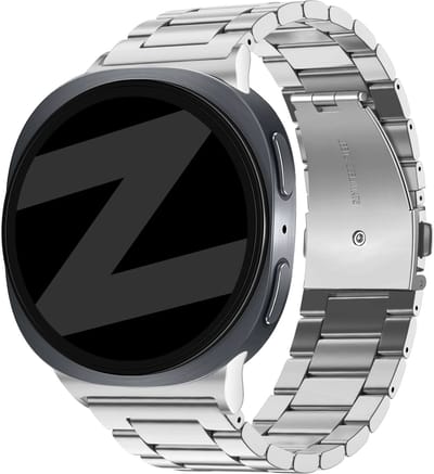 Bandz Stalen schakel band 'Classic' - Hoogwaardig RVS bandje geschikt voor Samsung Galaxy Watch 9 (40/44mm) / Watch 8 (40/44mm) / 8 Classic (46mm) - inclusief inkortset (zilver)