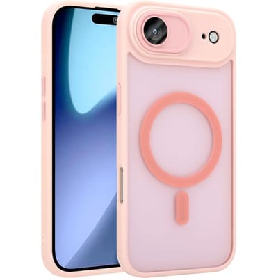 Coverzs luxe matte Magneet hoesje geschikt voor iPhone Air met camera cover (roze) – sterke case met premium bescherming, dun ontwerp en perfecte pasvorm - Camerabescherming