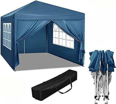 N.lux - Partytent met zijwanden / UV bestendig / Blauw / Waterdicht / 3x3