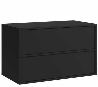 Badplaats Wastafelkast Mali 80 cm – Mat Zwart – Badkamerkast – Hangend Wastafelmeubel