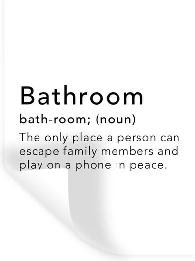Muurstickers - Sticker Folie - Spreuken - Quotes - The only place a person can escape family members - Bathroom - Woordenboek - 30x40 cm - Plakfolie - Muurstickers Kinderkamer - Zelfklevend Behang - Zelfklevend behangpapier - Stickerfolie
