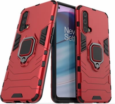 Coverup Hoesje - Geschikt voor OnePlus Nord CE 5G Hoesje - Coverup Ring Kickstand Back Cover - Rood
