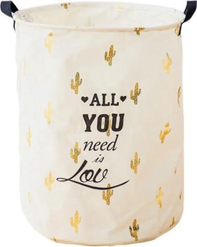 Opbergmand kinderkamer speelgoed - Cactussen Wasmand - Opbergmand met handgrepen - Wasmand voor Kinderkamer of Babykamer - Canvas - Opbergzak Speelgoed - Cadeau Kinder Kamer