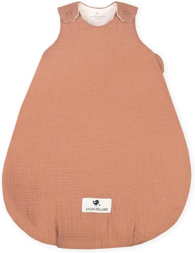 Julius Zöllner Babyslaapzak gevoerd mousseline 2,5 TOG Gr. 56/62, 100% katoen-mousseline, Oeko-Tex Standard 100, Dune