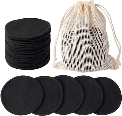 Herbruikbare Katoenen Make-up Pads - 24 Stuks van 8 cm, Wasbare Ronde Pads met Waszak, Ideaal voor Gezichtsreiniging en Geschikt voor Alle Huidtypes