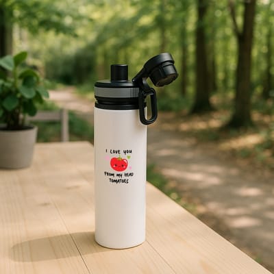 Hacebo® - Relatie cadeau - waterfles met draaidop grijs - Relatie - Jubileum cadeau - Love geschenk - gift - Valentijn cadeautje voor hem en haar - Cadeau voor mannen en vrouwen - Valentijnsdag cadeau - water fles - 850ML