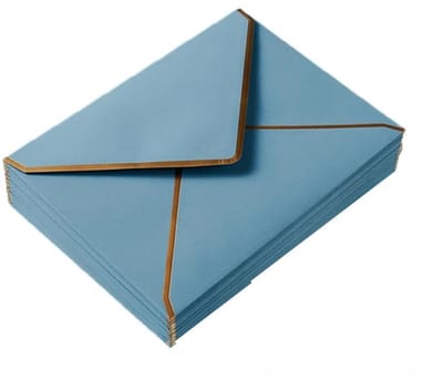 50 Premium Mini Enveloppen – Elegante papieren enveloppen van 13,5 x 18,5 cm, perfect voor trouwuitnodigingen, verjaardagskaarten, afstudeeraankondigingen en bijzondere aandenkens, Grijsblauw