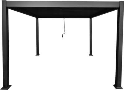 Vente-unique Bio-klimatische zelfdragende pergola met draaibare lamellen - 9 m² - antracietgrijs - AMALFI