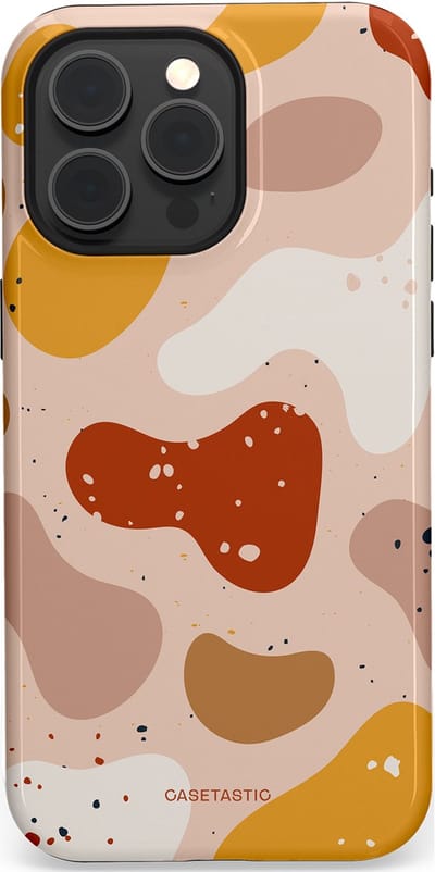 Casetastic Hoesje Geschikt voor Apple iPhone 15 Pro Max Magsafe - Stijlvolle Beschermende Duo-layer Case - Terrazzoque