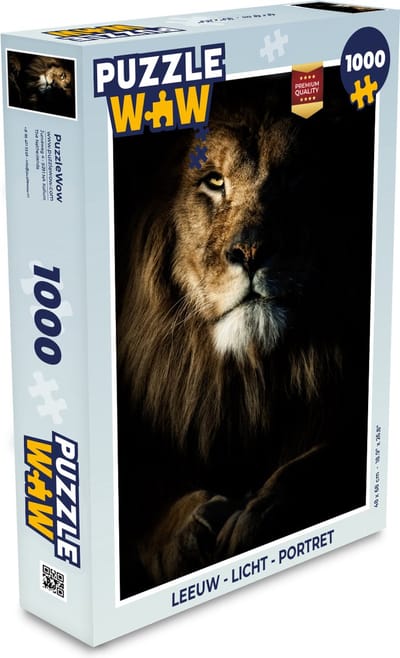 Puzzel Leeuw - Licht - Portret - Legpuzzel - Puzzel 1000 stukjes volwassenen