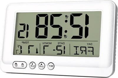 Digitale Wekker - Batterij Klok - Wakker Worden - Groothoek LCD - Dubbele Wekker - Wit