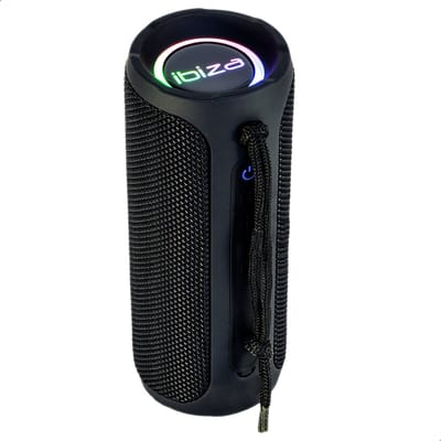 Ibiza - BULLET20 - 20 W draagbare Bluetooth-luidspreker met 360°-geluid - LED-verlichting die synchroon loopt met de beat, TWS, USB, MicroSD, AUX, IP54