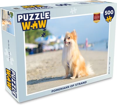 Puzzel Pomeriaan op strand - Legpuzzel - Puzzel 500 stukjes