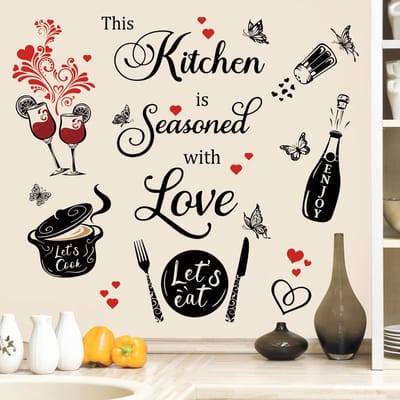 Dailygoods- Muursticker Hoge Kwaliteit - Muurstickers Keuken - Wanddecoratie Eetkamer - Peel & Stick - Waterdicht - Veilig en Niet-Toxisch