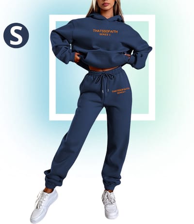 Livano Joggingpak Dames - Huispak - Trainingspak - Volwassenen - Capuchon - Jogging Pak - Joggingspak - Marineblauw - Maat S