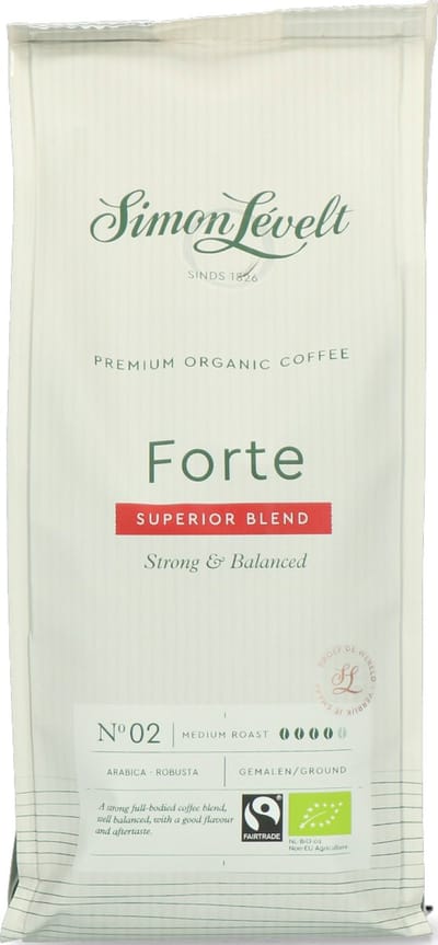 Simon Lévelt | Forte Premium Organic Coffee - snelfiltermaling 250g