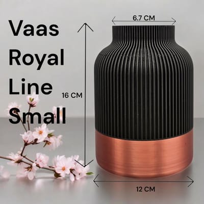 Luxury Layerzz - 3d geprinte vaas - Royal Line 16cm - droogbloemenvaas - duurzaam - koper - handgemaakt