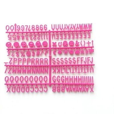 Rode roos letterbord letters kunststof set 170 stuks 1,9 cm kussenhoezen accessoires letters voor letterborden inclusief cijfers en symbolen geschikt voor dames en heren