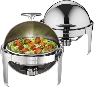 Trendique - Roestvrijstalen chafer buffetset - Warmhoudpannen - Chafing dish set - Buffetwarmer - Optimale temperatuurbeheersing