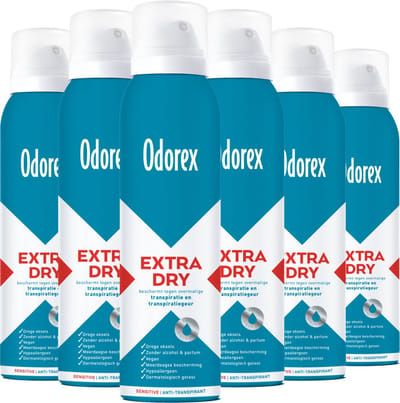 Odorex Extra Dry Deodorant Spray Sensitive - 6x 150ml - voordeelverpakking