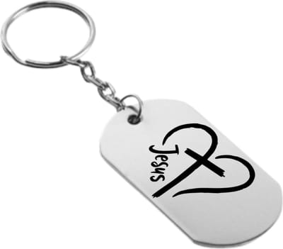 Akyol - jezus sleutelhanger - Jezus - messias, christen, kruis, opstanding, vergeving, liefde. - messias, christen, kruis, opstanding, vergeving, liefde. - 54 x 29mm
