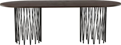 Stone eetkamertafel 100x220cm zwart, bruin.