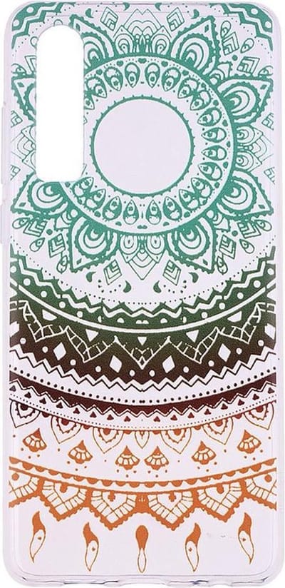 Shop4 - Huawei P30 Hoesje - Zachte Back Case Gekleurde Mandala