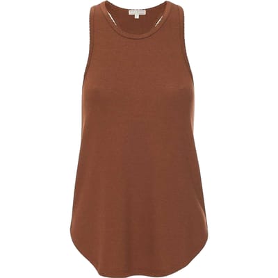 PJ Salvage Dames-tanktop met gemêleerd patroon en racerback (Bruin)