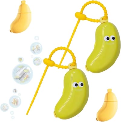 Bananen tandenborstel hoes met tandpasta dispenser, handige en leuke reisbescherming voor tandenborstels, 2 stuks groen.