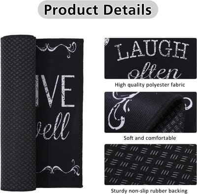 Famanu – Set van 2 antislip keukenmatten - wasbare keukenmatten en tapijten - voor hal - loper - eetkamer - entree en deurmat - 43 x 75 + 43 x 150 cm