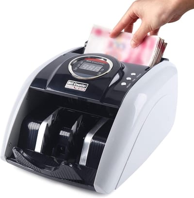 Geldtelmachine Bankbiljetten - Geldteller - Snel Geld Tellen - UV Detectie Alarm - 900 Stuks/Min - Zwart Wit