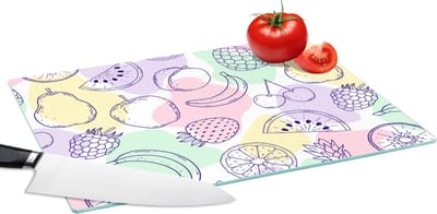 Glazen Snijplank - 39x28 - Patroon - Eten - Zomer - Snijplanken Glas