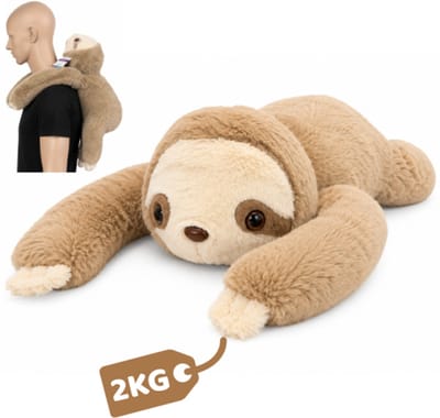 Topknuffels® Verzwaringsknuffel Luiaard - 60cm/1kg - Verzwaarde Knuffel - Weighted Stuffed Animal - Sensorisch Speelgoed - Zware Knuffel Anxiety - Voor Kinderen en Volwassenen