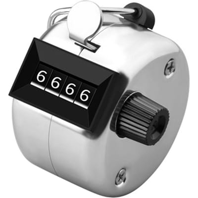 Handmatige Tally Counter Bereik 0000-9999 4 Cijfers Mechanische Handmatige Hand Teller Clicker Metaal Standaard Model gray
