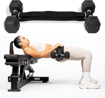 Heupstoot Riem - Glute Riem Trainingsriem - Bilspieren Trainen - Heavy Duty Dubbele Stiksels - One Size - Zwart