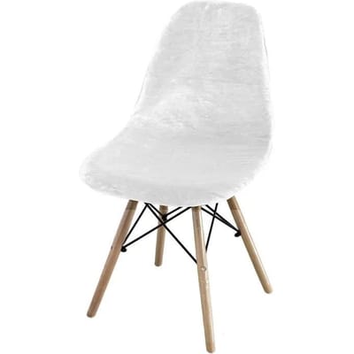 Fluwelen Stoelhoes Zilvervos Fluweel Eetkamerstoelhoes Zonder Armleuningen Effen Kleur Shell Huis Eames Geschikte Stoelhoes 1 Piece