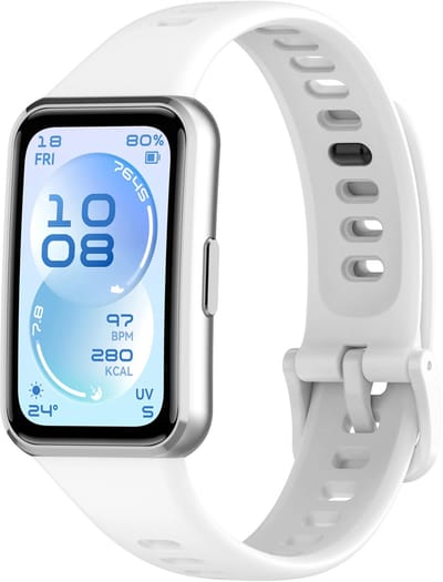 Strap-it Siliconen bandje geschikt voor Huawei Band 11 / Huawei Band 11 Pro (Wit)