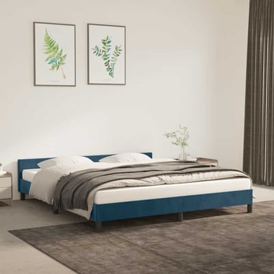 vidaXL - Bedframe - zonder - matras - 160x200 - cm - fluweel - donkerblauw