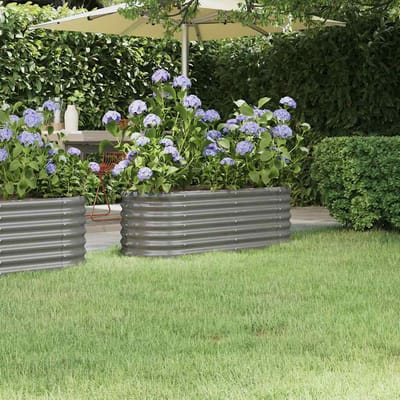 vidaXL - Plantenbak - 114x40x36 - cm - gegalvaniseerd - staal - grijs
