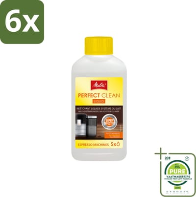Melitta - Perfect Clean – Melksysteemreiniger – Voor volautomatische espressomachines – 250 ml - Voordeelverpakking - 6 stuks - Melksysteem reinigen - Melkresten verwijderen