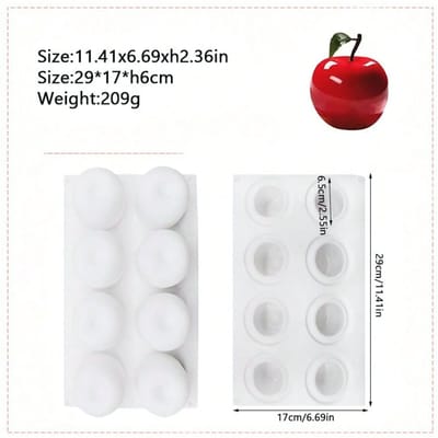 Appel Citroen Fruit Mousse Siliconen Vorm, Geschikt Voor Het Bakken Van Mousse Taart, Desserts, Gebakjes, Chocolades, Fruit Puddingen, Gelei, IJs Apple