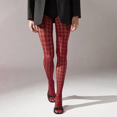 Dames Sexy Mode Trend Duizend Vlinderruit Visnet Panty Dunne Retro Britse Stijl Hottie Sexy Visnet Kousen Panty Fit 40-65 kg brown