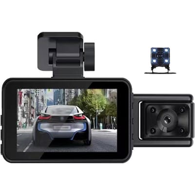 3 camera's Dash Cam Parkeerbewaking Heldere auto-achteruitkijkspiegel Autovideo-opname Camcorder Breed