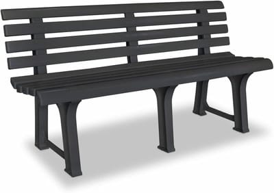Tuinbank - Parkbank buitenmeubel - Ontspannen in de tuin - Weerbestendig kunststof - 1455 cm breed - Antraciet